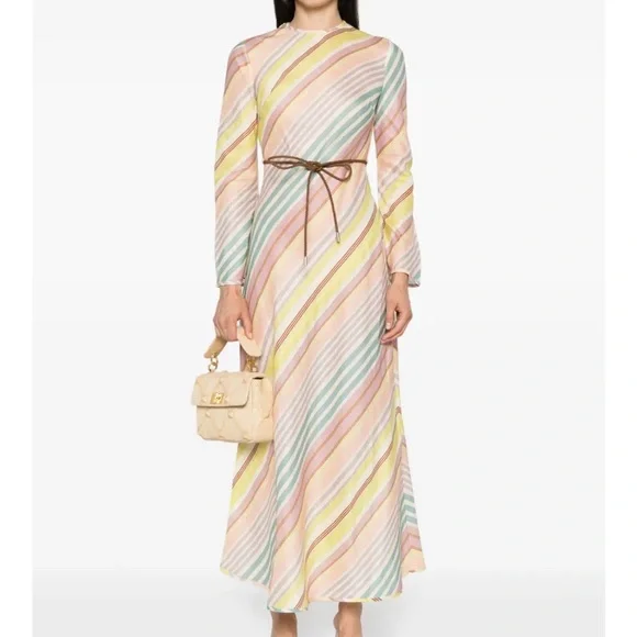 Zimmermann | Dresses | Zimmermann Halliday Striped Midi Dress | Poshmark